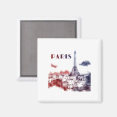 Paris City Skyline Eifel Tower Travel Frankrijk Magneet (Voorkant / Achterkant)