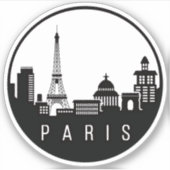 Paris City Skyline Sticker (Voorkant)
