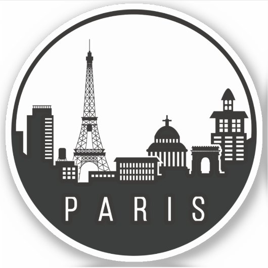 Paris City Skyline Sticker (Voorkant)