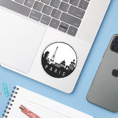 Paris City Skyline Sticker (Laptop met iPhone)