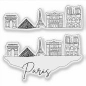 Paris City Skyline Sticker (Voorkant)