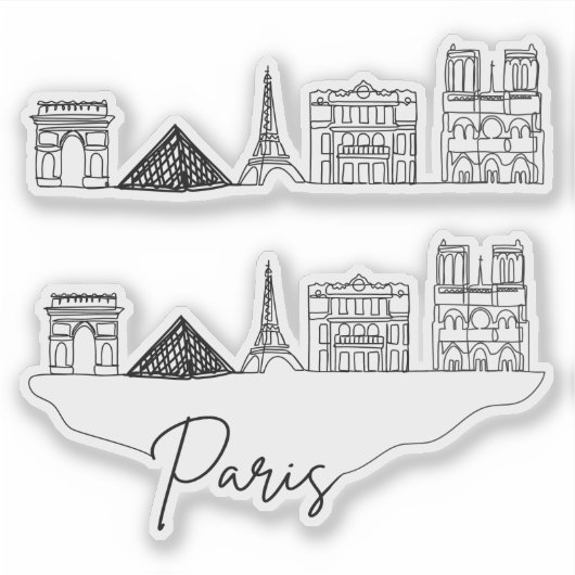 Paris City Skyline Sticker (Voorkant)