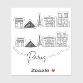 Paris City Skyline Sticker