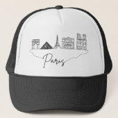 Paris City Skyline Trucker Pet (Voorkant)
