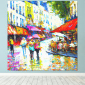 Paris City Street Scene Canvas Afdruk (Insitu (Houten vloer))