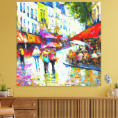 Paris City Street Scene Canvas Afdruk (Insitu (Woonkamer))