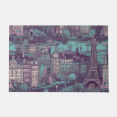 Paris Cityscape in aqua  ontwerp Deurmat (Voorkant)