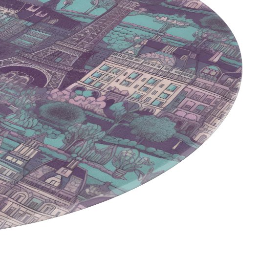 Paris Cityscape in aqua ontwerp Snijplank (Hoek)