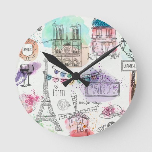 Paris Clock Ronde Klok (Voorkant)