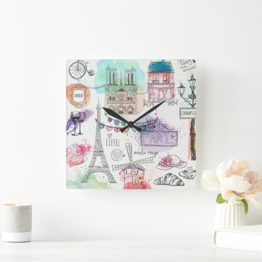 Paris Clock Vierkante Klok (Huis)