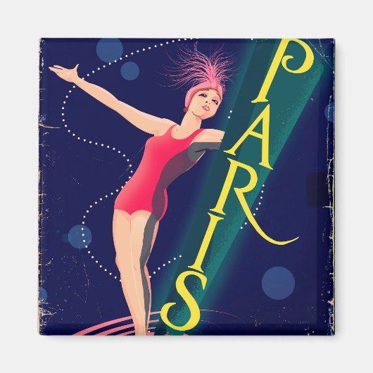 Paris Club vintage reisposter Magneet (Voorkant)