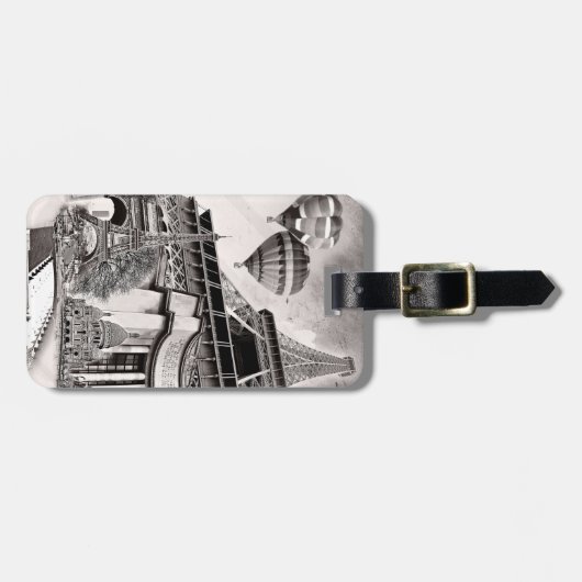 Paris Collage Bagagelabel (Voorkant horizontaal)