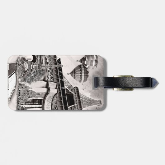 Paris Collage Bagagelabel (Achterkant horizontaal)