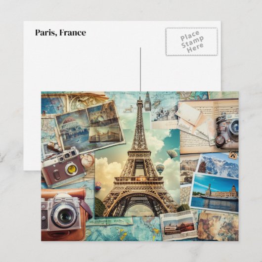 Paris Collage Briefkaart (Voorkant / Achterkant)