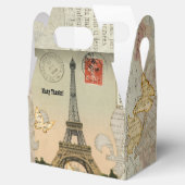 Paris Collage Eiffeltoren gepersonaliseerd Bedankdoosjes (Geopend)