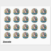 Paris collage op muziekblad ronde sticker (Vel)