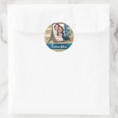 Paris collage op muziekblad ronde sticker (Tas)
