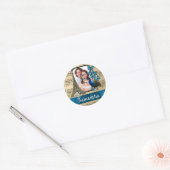 Paris collage op muziekblad ronde sticker (Envelop)