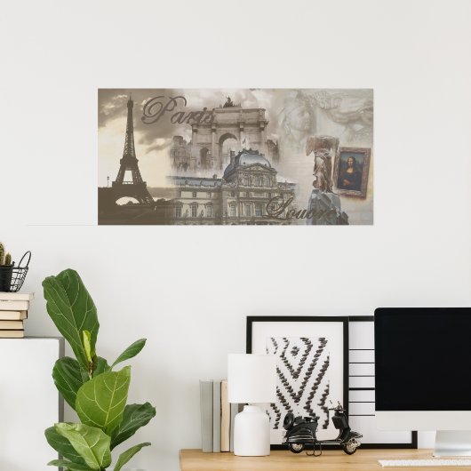 Paris Collage Poster (Thuiskantoor)