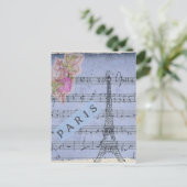 Paris Collage Style Briefkaart (Staand voorkant)