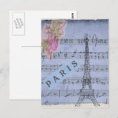 Paris Collage Style Briefkaart (Voorkant / Achterkant)