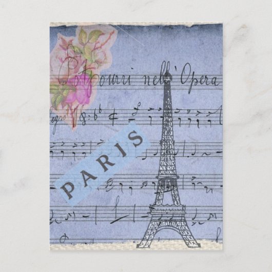 Paris Collage Style Briefkaart (Voorkant)