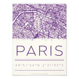 Paris Coördinaten Stad Poster – Minimaal Stadsstra