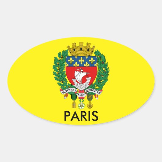 Paris Crest Ovale Sticker (Voorkant)