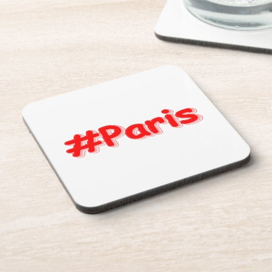 "#Paris" Cute Design. Bestel nu Bier Onderzetter (Linkerzijde)