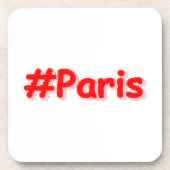 "#Paris" Cute Design. Bestel nu Bier Onderzetter (Voorkant)