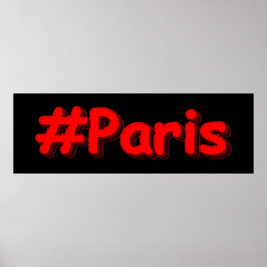 "#Paris" Cute Design. Bestel nu Poster (Voorkant)