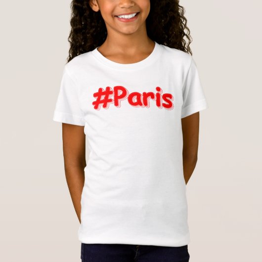 "#Paris" Cute Design. Bestel nu T-shirt (Voorkant)