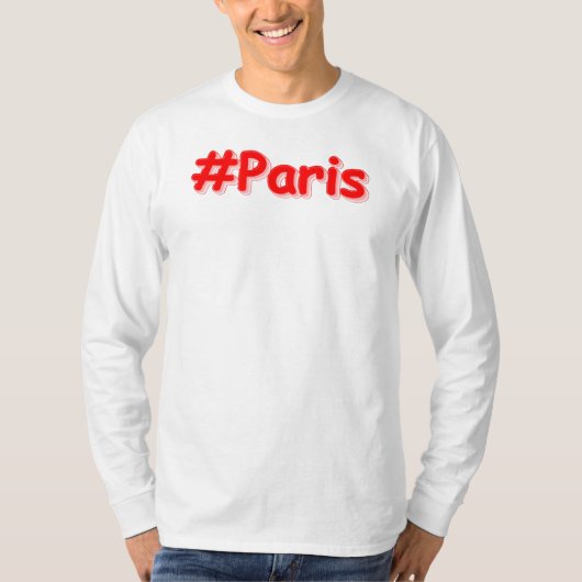 "#Paris" Cute Design. Bestel nu T-shirt (Voorkant)