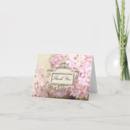 Paris Dankjewel Notitie Roze Hydrangea Kunst Bedankkaart