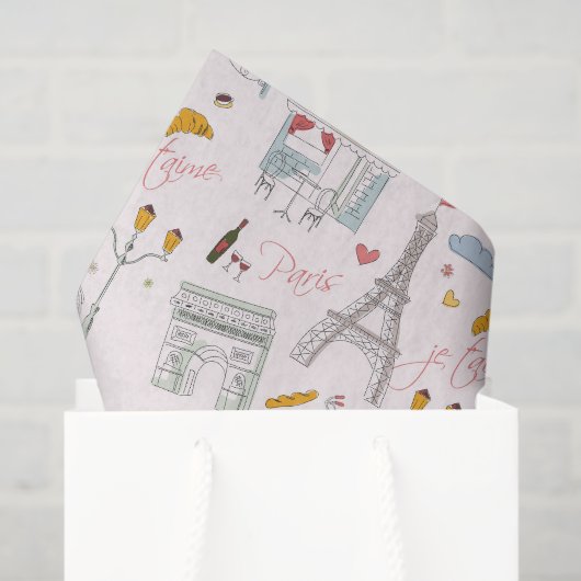 Paris Decoupage Papier, Eiffeltoren Tissuepapier (Cadeauzakje)