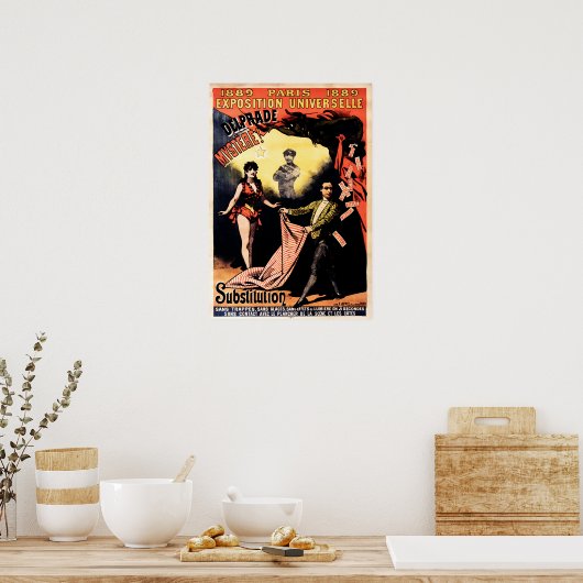 Paris Delprade Mystere. 1889  bioscoop Poster (Keuken)