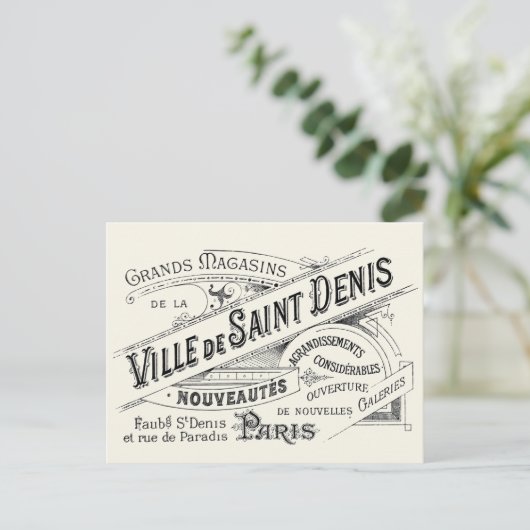  Paris Deptartwinkel Ad Briefkaart (Staand voorkant)