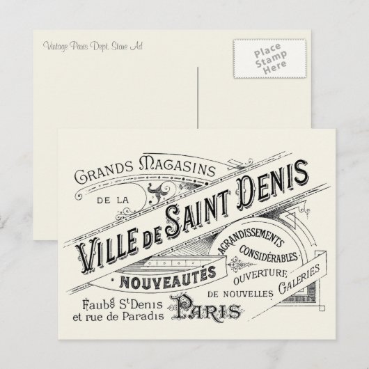  Paris Deptartwinkel Ad Briefkaart (Voorkant / Achterkant)