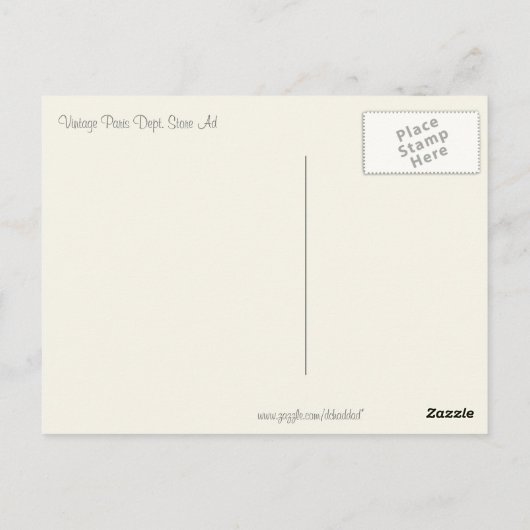  Paris Deptartwinkel Ad Briefkaart (Achterkant)