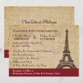Paris Destination Wedding Invitation Kaart (Voorkant / Achterkant)