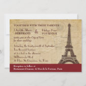 Paris Destination Wedding Invitation Kaart (Voorkant)