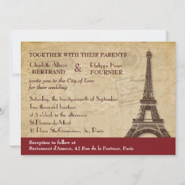 Paris Destination Wedding Invitation Kaart