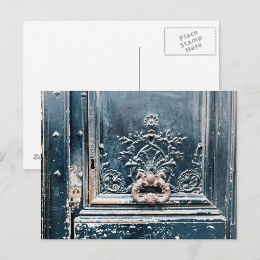 Paris Deur Knocker Foto Briefkaart (Voorkant / Achterkant)