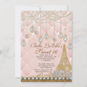 Paris Diamond en Parels Verjaardagsfeestuitnodigin Kaart (Voorkant)