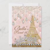 Paris Diamond en Parels Verjaardagsfeestuitnodigin Kaart (Achterkant)