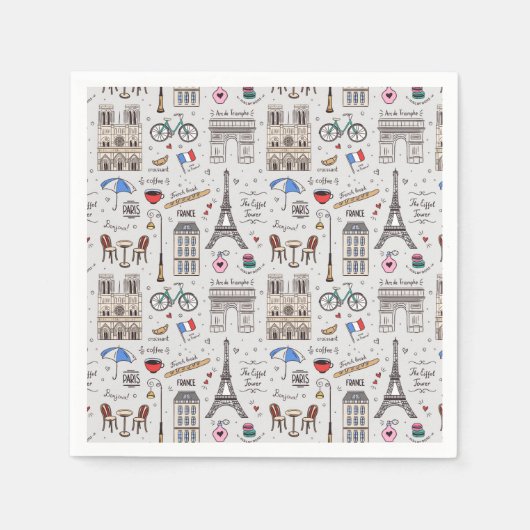 Paris Doodles Servet (Voorkant)