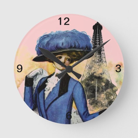 Paris Dreams Clock Ronde Klok (Voorkant)