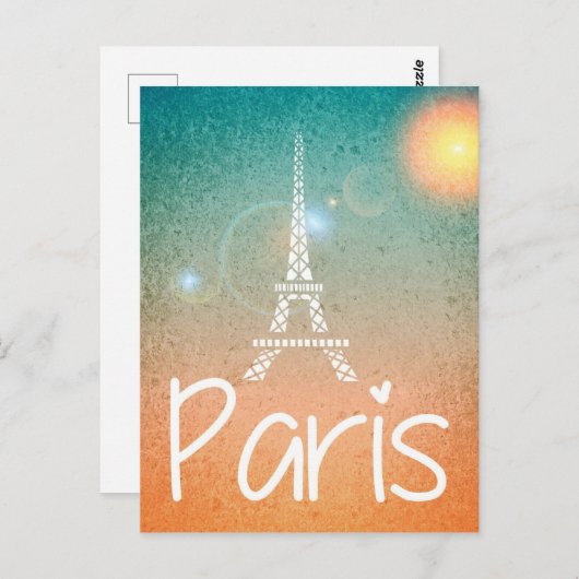 Paris Eifel Tower Briefkaart (Voorkant / Achterkant)