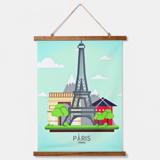 Paris Eifel Tower Hangend Wandkleed (Voorkant 2)