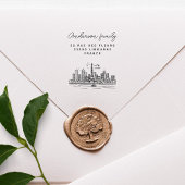 Paris Eiffel Aangepaste naam Hand-getrokken retour Rubberstempel